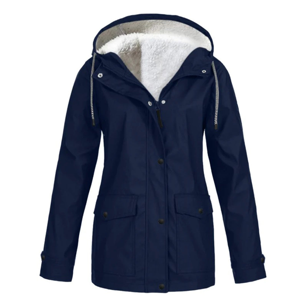 Waterproof Winter Jacket | Fleece Lined Hooded Raincoat