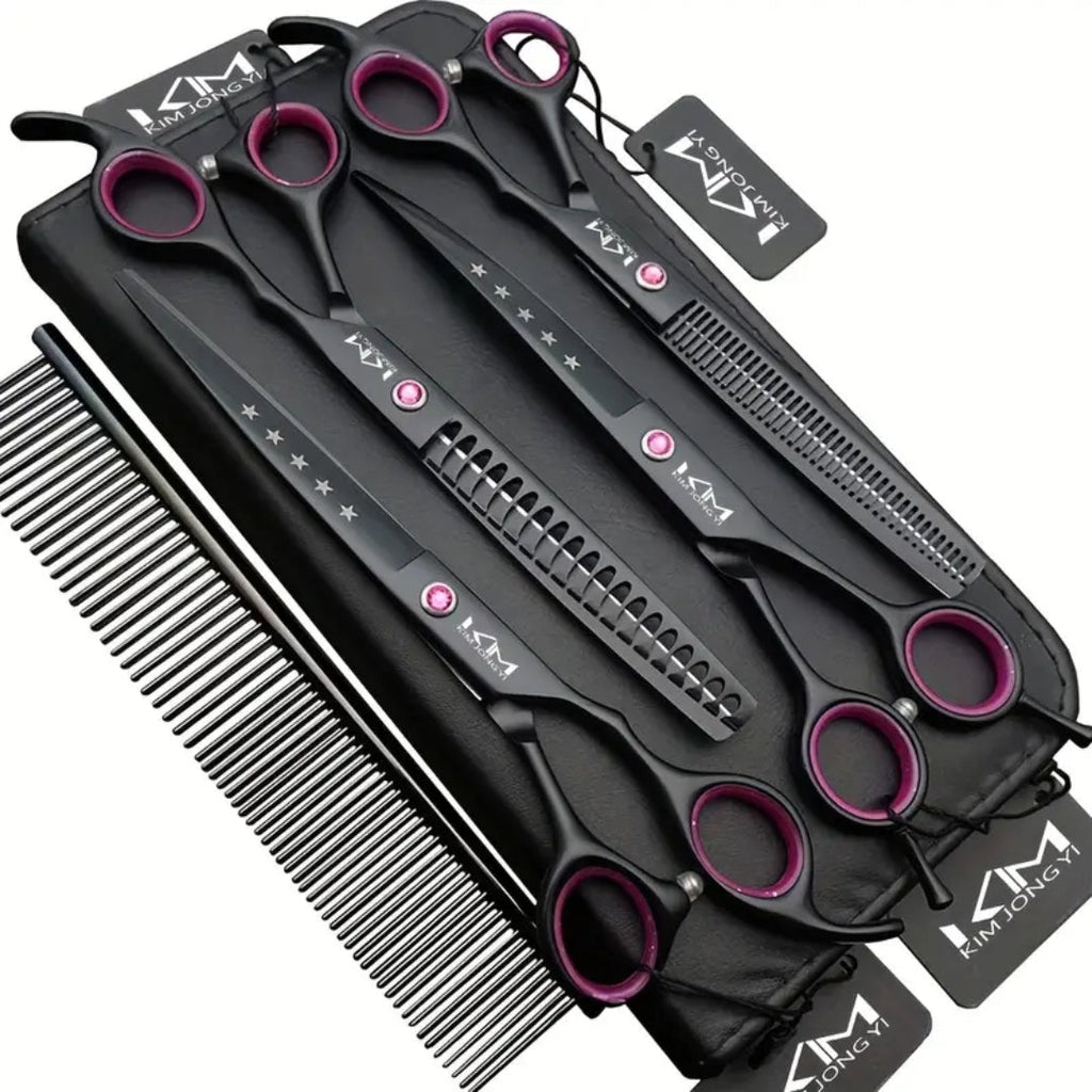Professional Pet Grooming Kit | Premium Stainless Steel Scissors Set