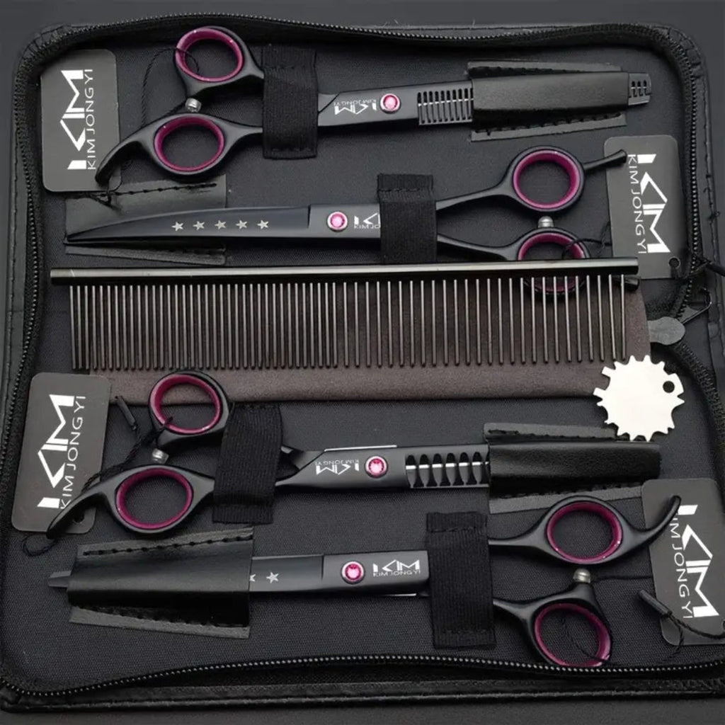 Professional Pet Grooming Kit | Premium Stainless Steel Scissors Set