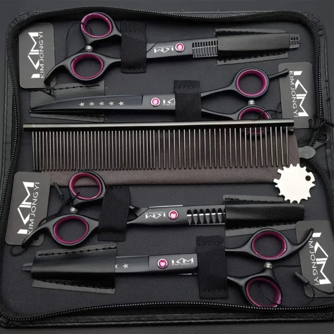 Professional Pet Grooming Kit | Premium Stainless Steel Scissors Set
