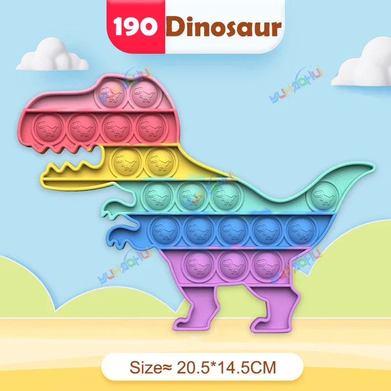 Sensory Pop Fidget Toy | Rainbow Animal Shapes Design