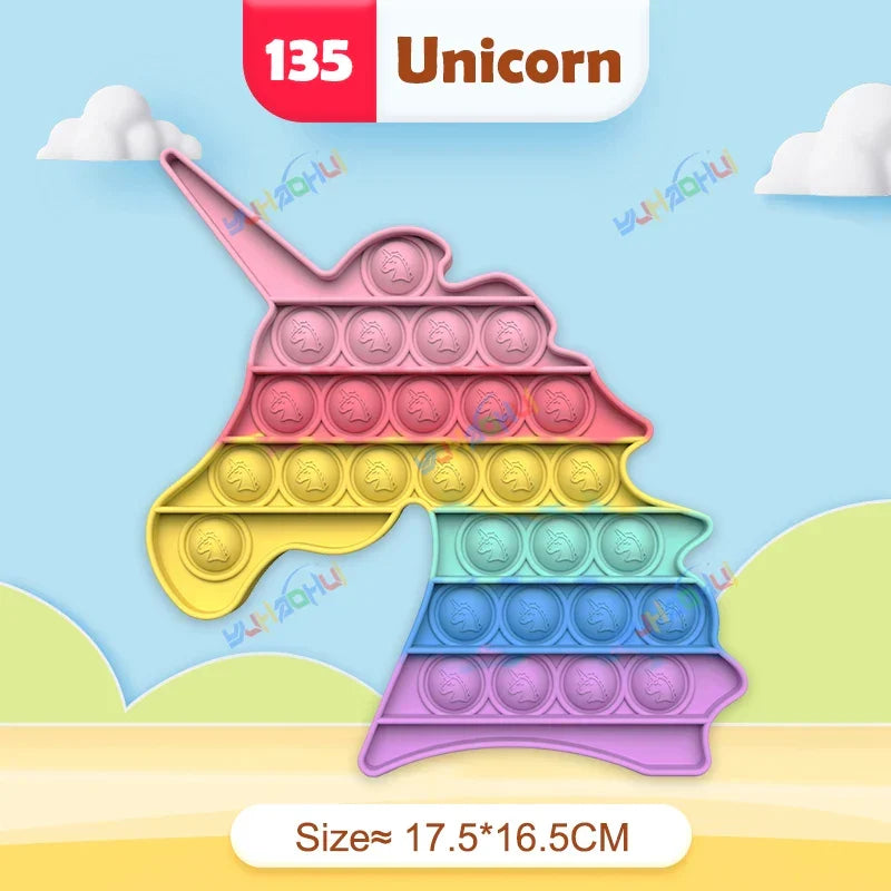 Sensory Pop Fidget Toy | Rainbow Animal Shapes Design