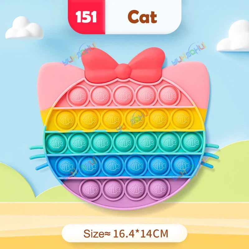 Sensory Pop Fidget Toy | Rainbow Animal Shapes Design