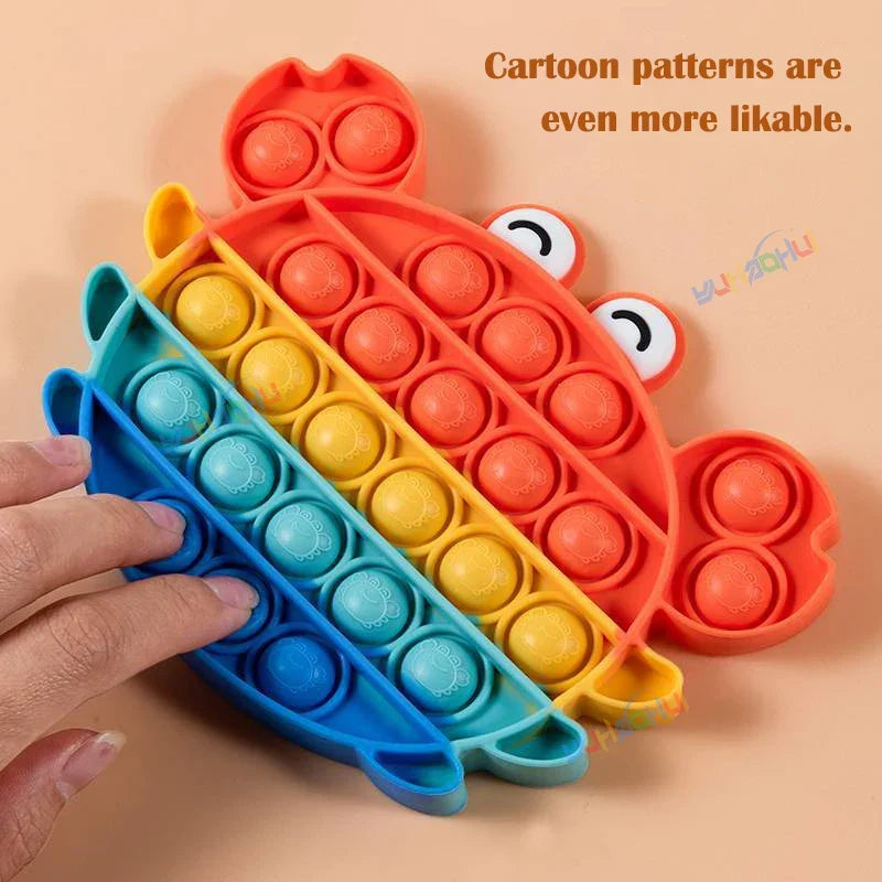 Sensory Pop Fidget Toy | Rainbow Animal Shapes Design