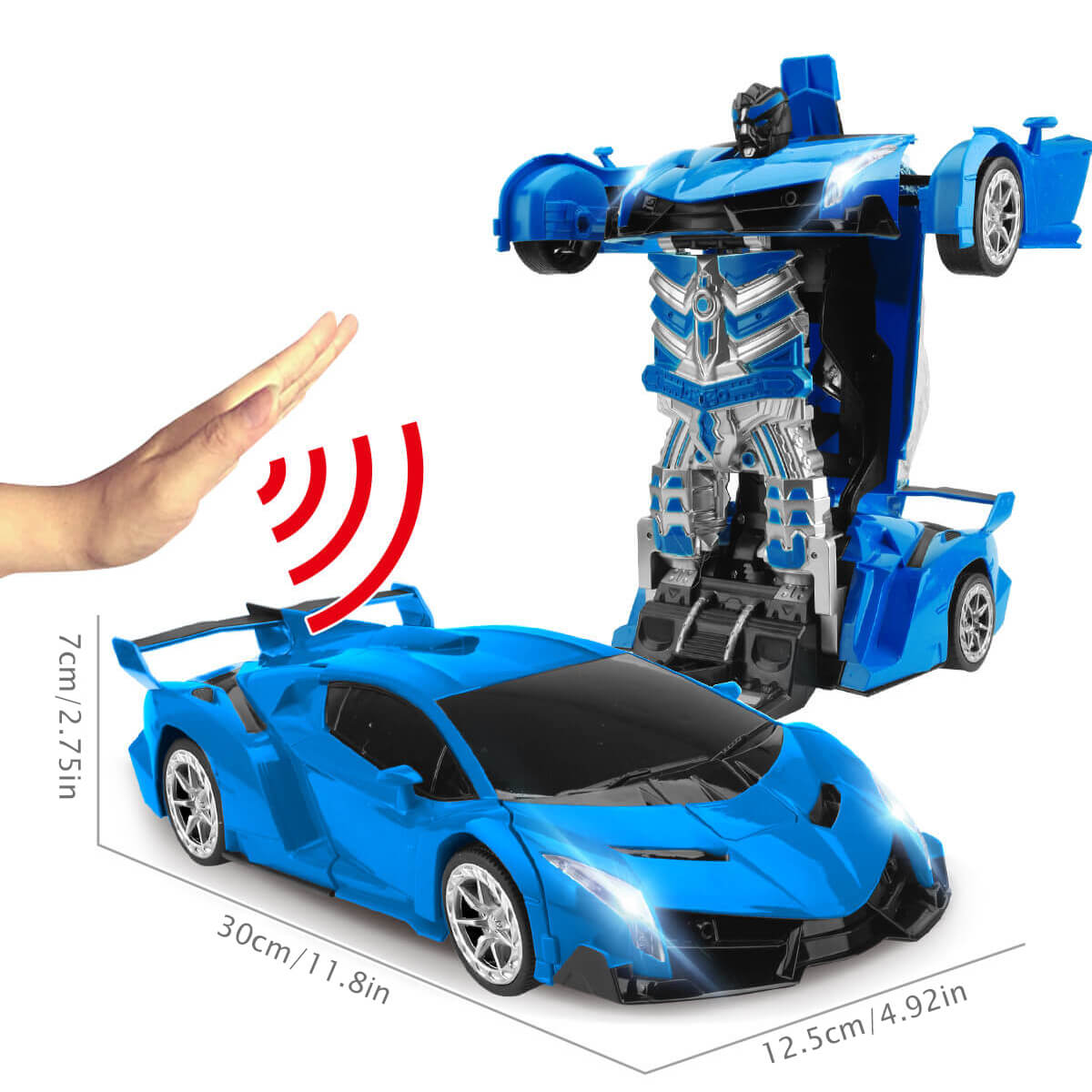 Interactive RC Robot Car | LED Light & Sound Transforming Toy