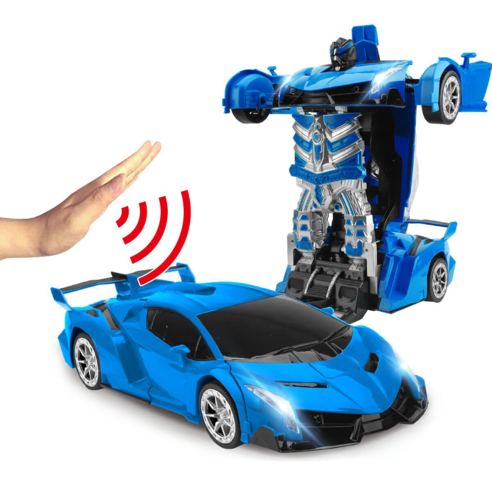 Interactive RC Robot Car | LED Light & Sound Transforming Toy