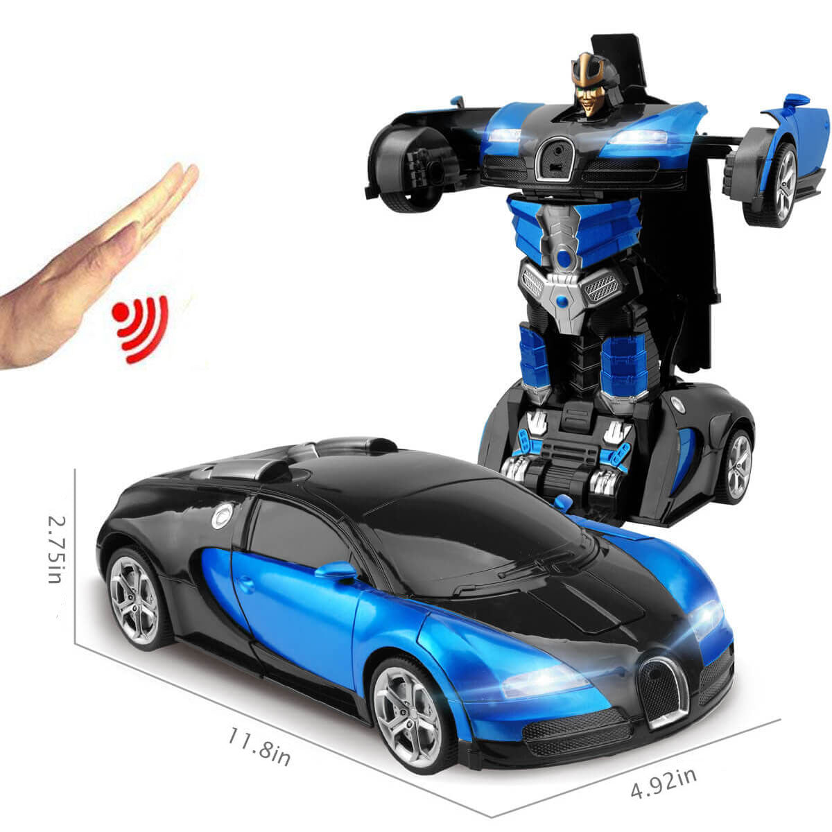 Interactive RC Robot Car | LED Light & Sound Transforming Toy