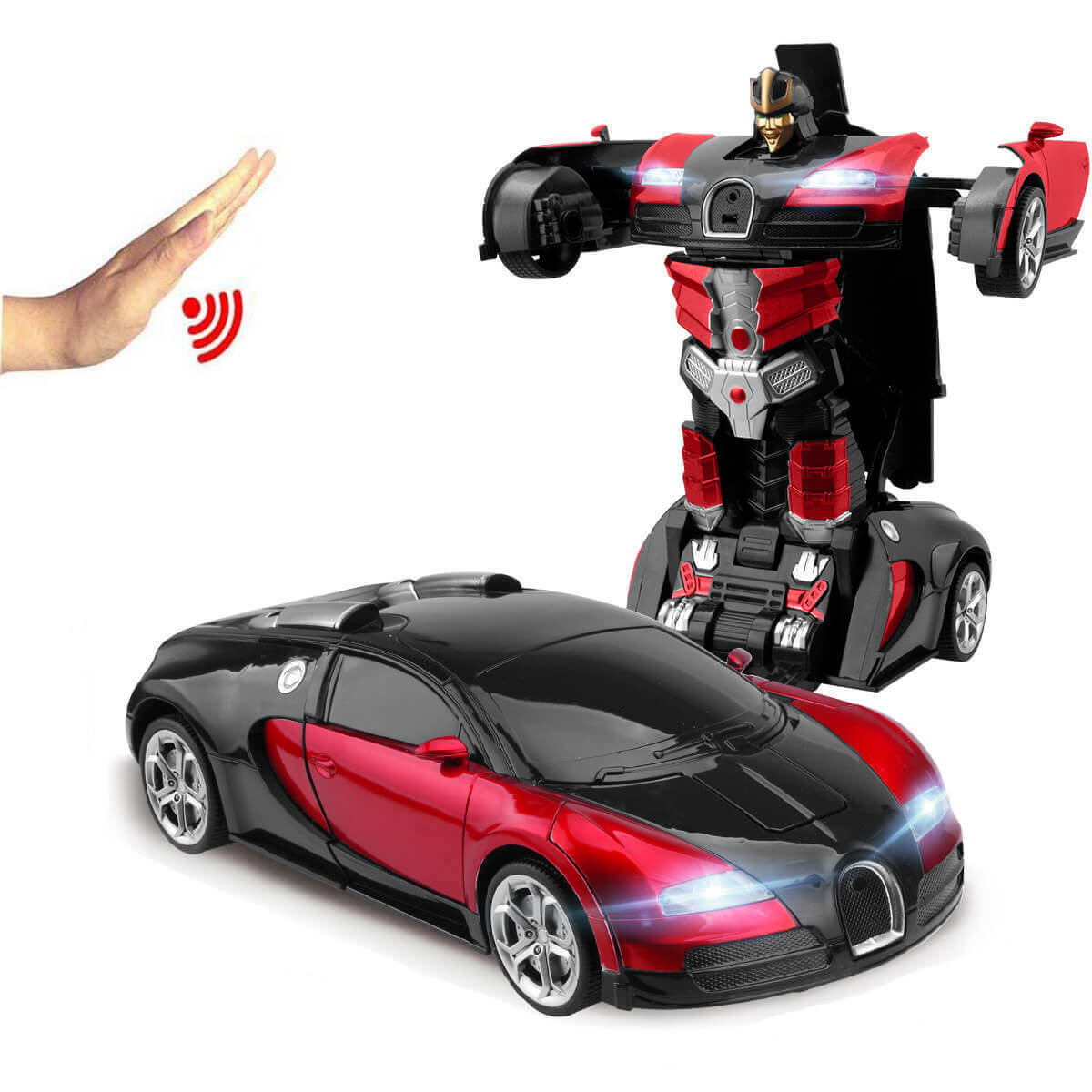 Interactive RC Robot Car | LED Light & Sound Transforming Toy