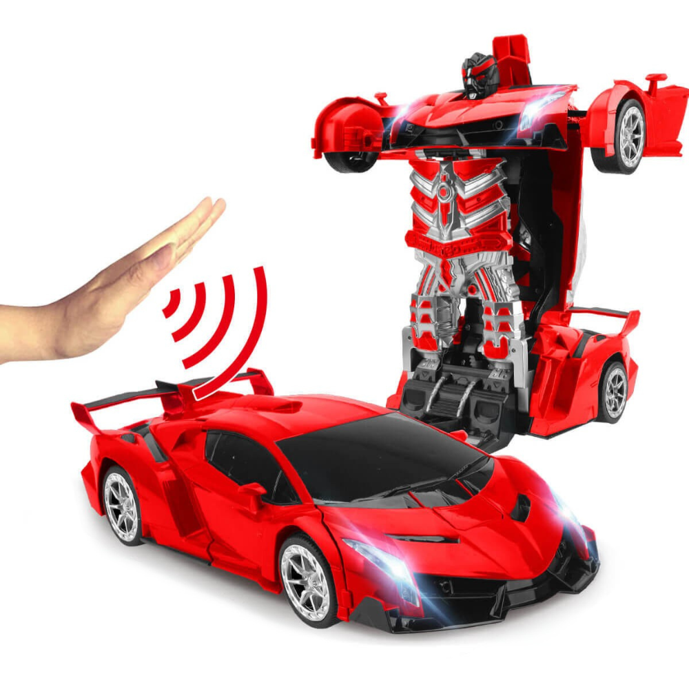 Interactive RC Robot Car | LED Light & Sound Transforming Toy