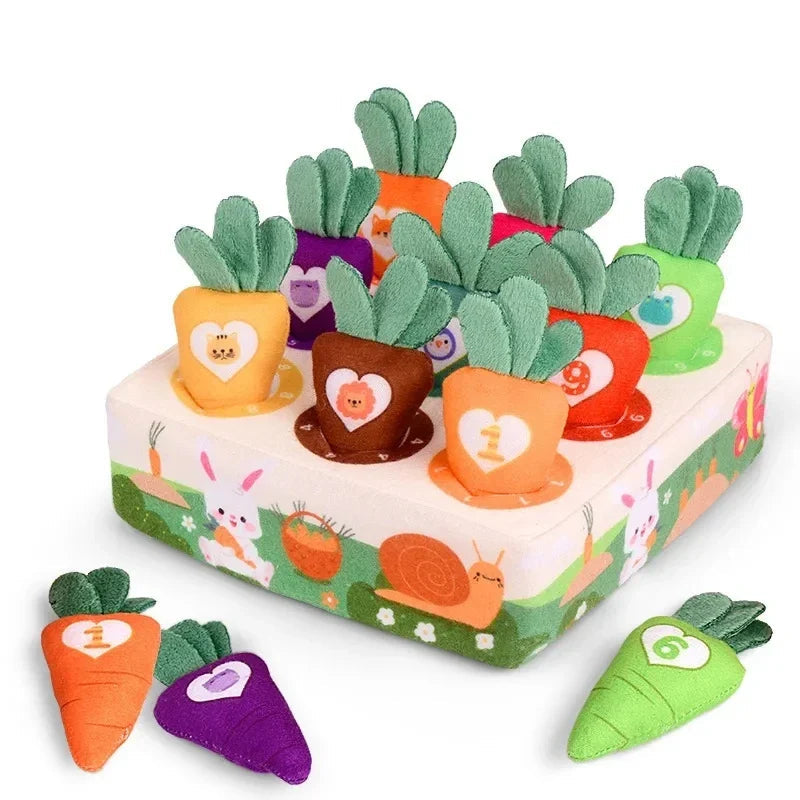 Montessori Carrot Pull Toy | Soft Plush Sensory Learning Set