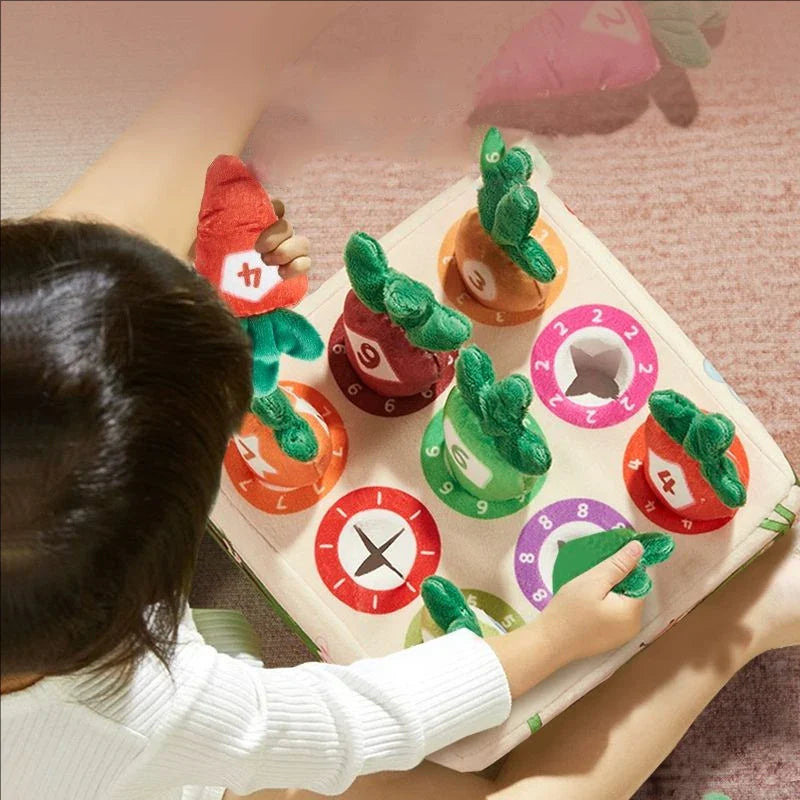 Montessori Carrot Plush Toy | Interactive Pull Root Sensory Learning Set