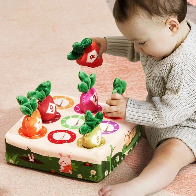 Montessori Carrot Pull Toy | Soft Plush Sensory Learning Set