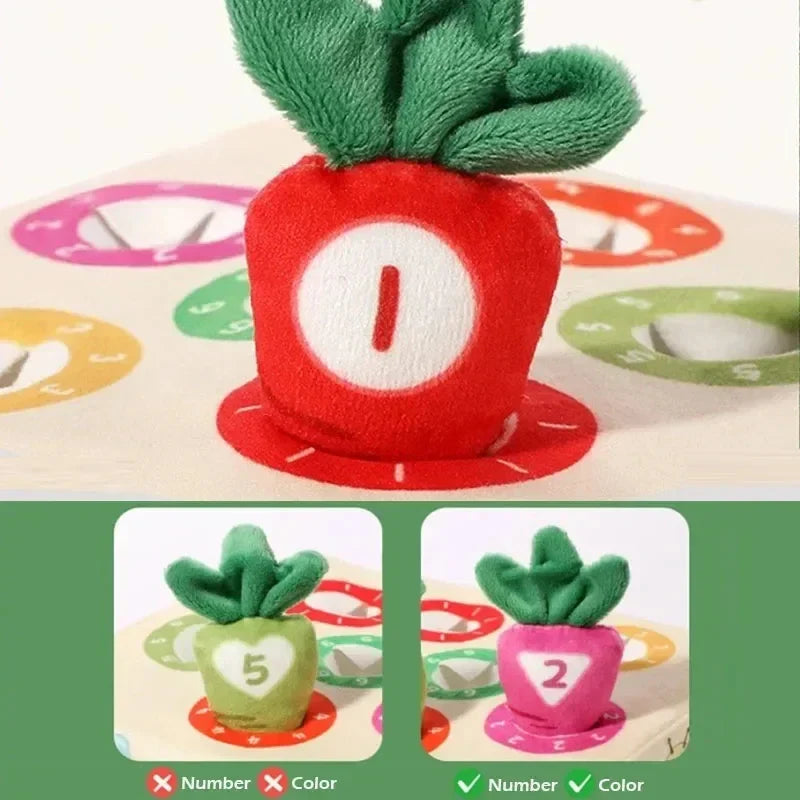 Montessori Carrot Pull Toy | Soft Plush Sensory Learning Set