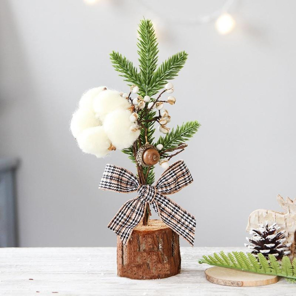 Mini Christmas Tree Set | Rustic Tabletop Holiday Decorations