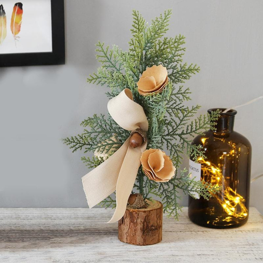 Mini Christmas Tree Set | Rustic Tabletop Holiday Decorations
