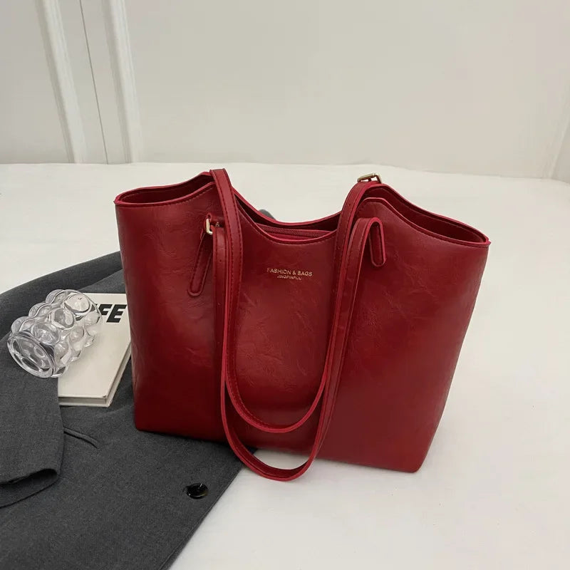Brown Tote Bag | Vegan Leather with Removable Bear Charm