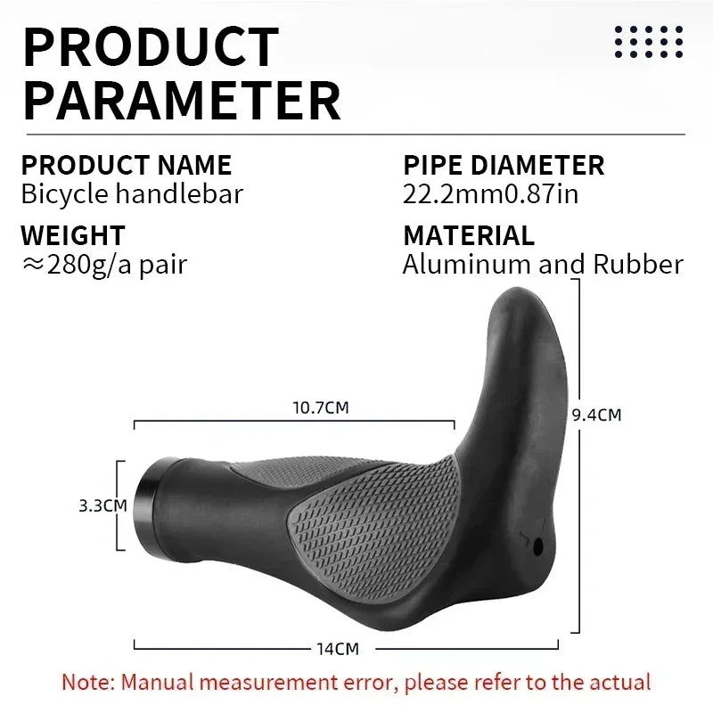 Ergonomic Mountain Bike Grips | Anti-Slip Rubber Design With Palm Support