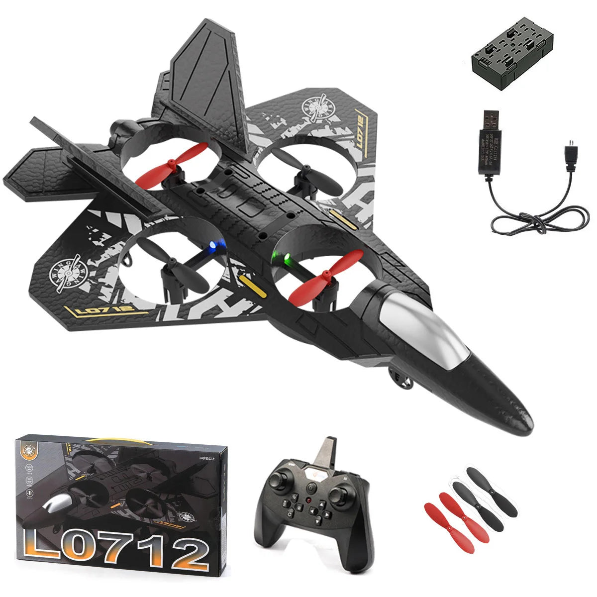 RC Fighter Drone | Quad Motor Gravity Sensor Aircraft