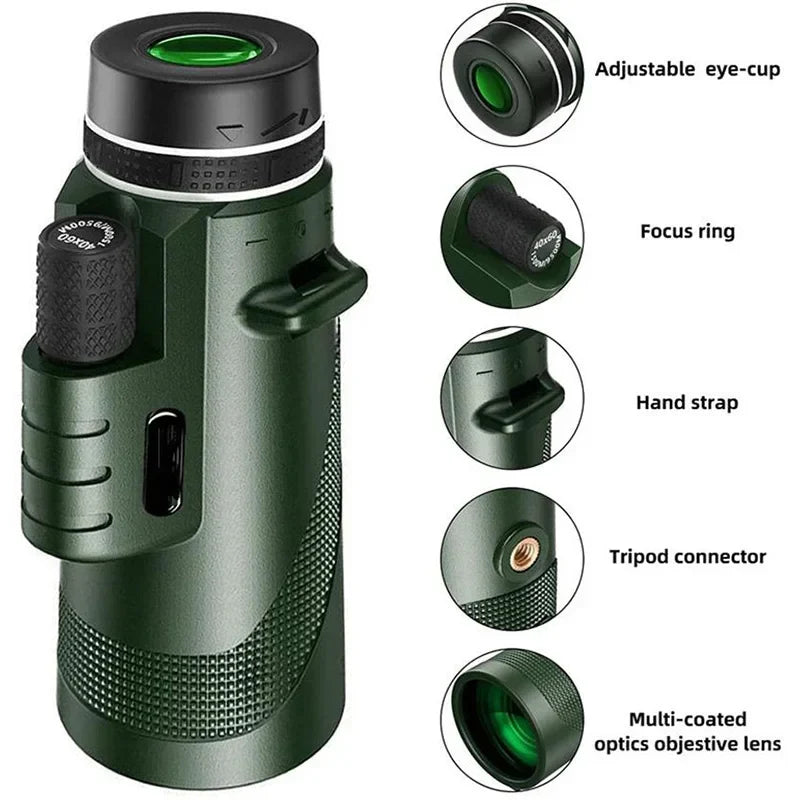 Professional Monocular Telescope | 80x Magnification BAK4 Prism