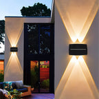 Modern Outdoor Wall Light | Solar LED X-Beam Sconce