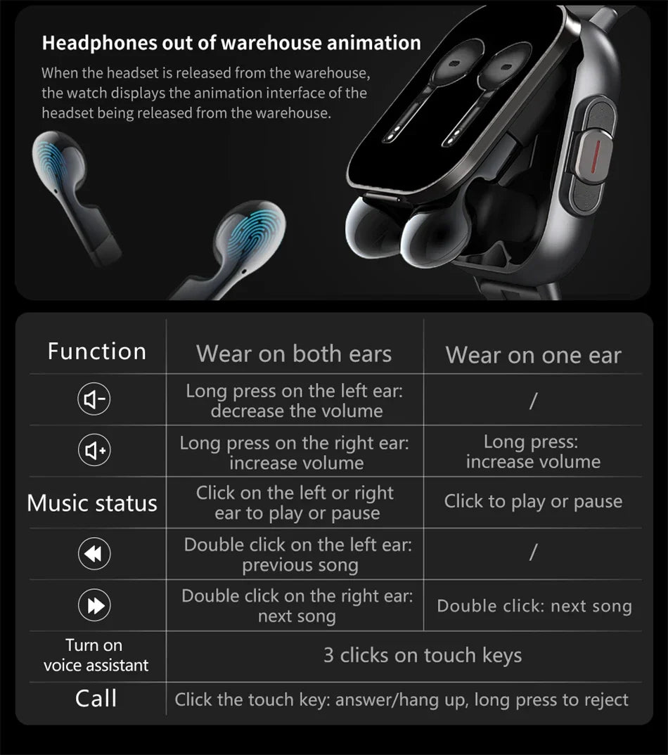 Smart Fitness Watch | 2-in-1 AMOLED With Wireless Earbuds