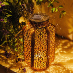 Solar Garden Lantern | Moroccan Iron Lattice Design