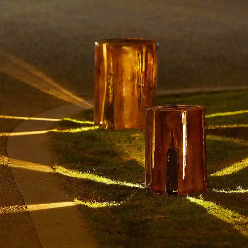 Rustic Tree Stump Light | LED Garden Path Lamp