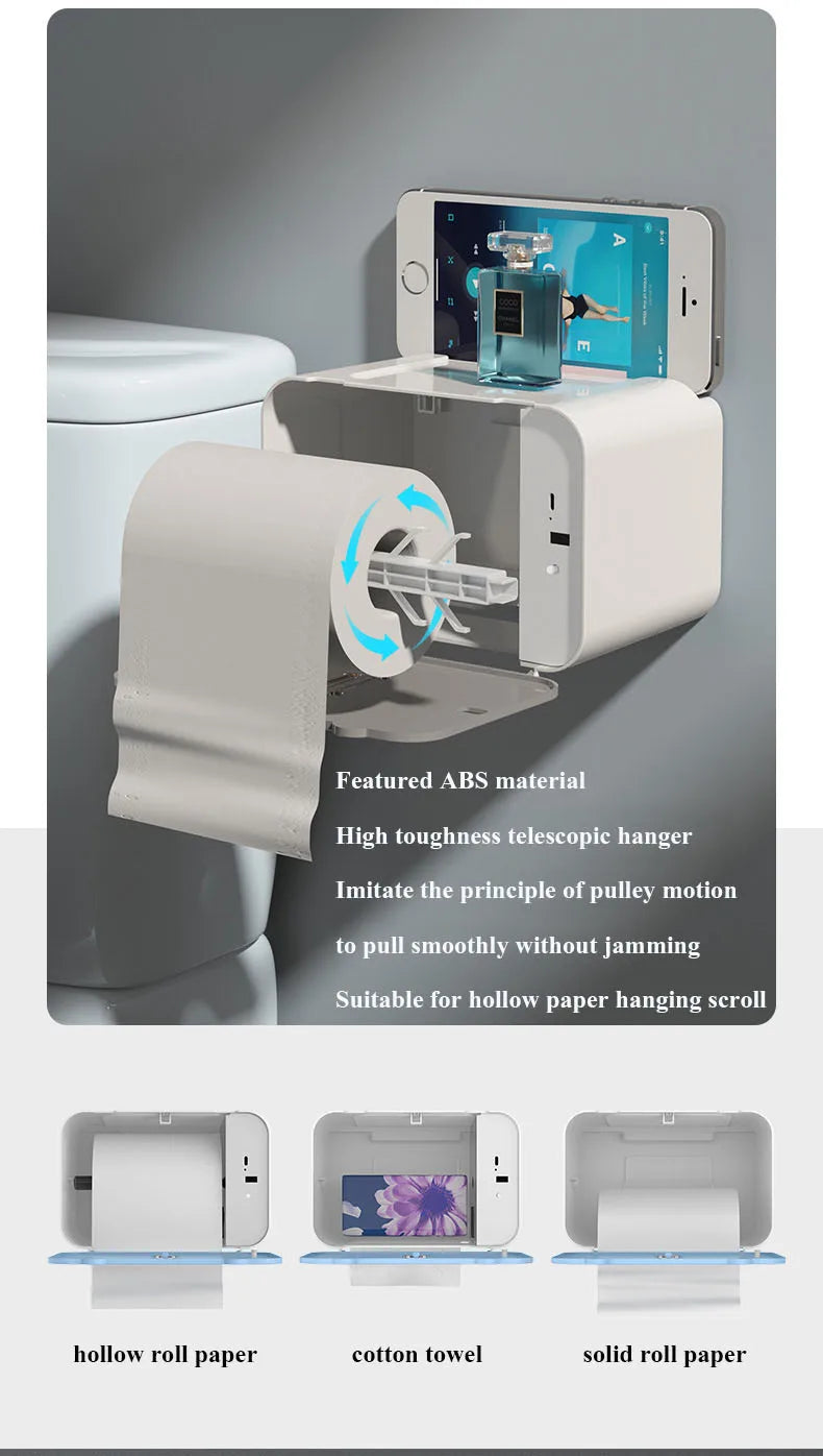 Smart Touchless Tissue Dispenser | Wall-Mount Automatic Paper Holder