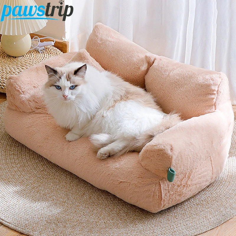 Plush Pet Sofa Bed | Cozy Winter Lounge for Cats