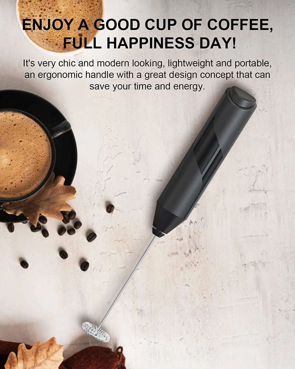 Electric Milk Frother | Professional Handheld Coffee Whisk