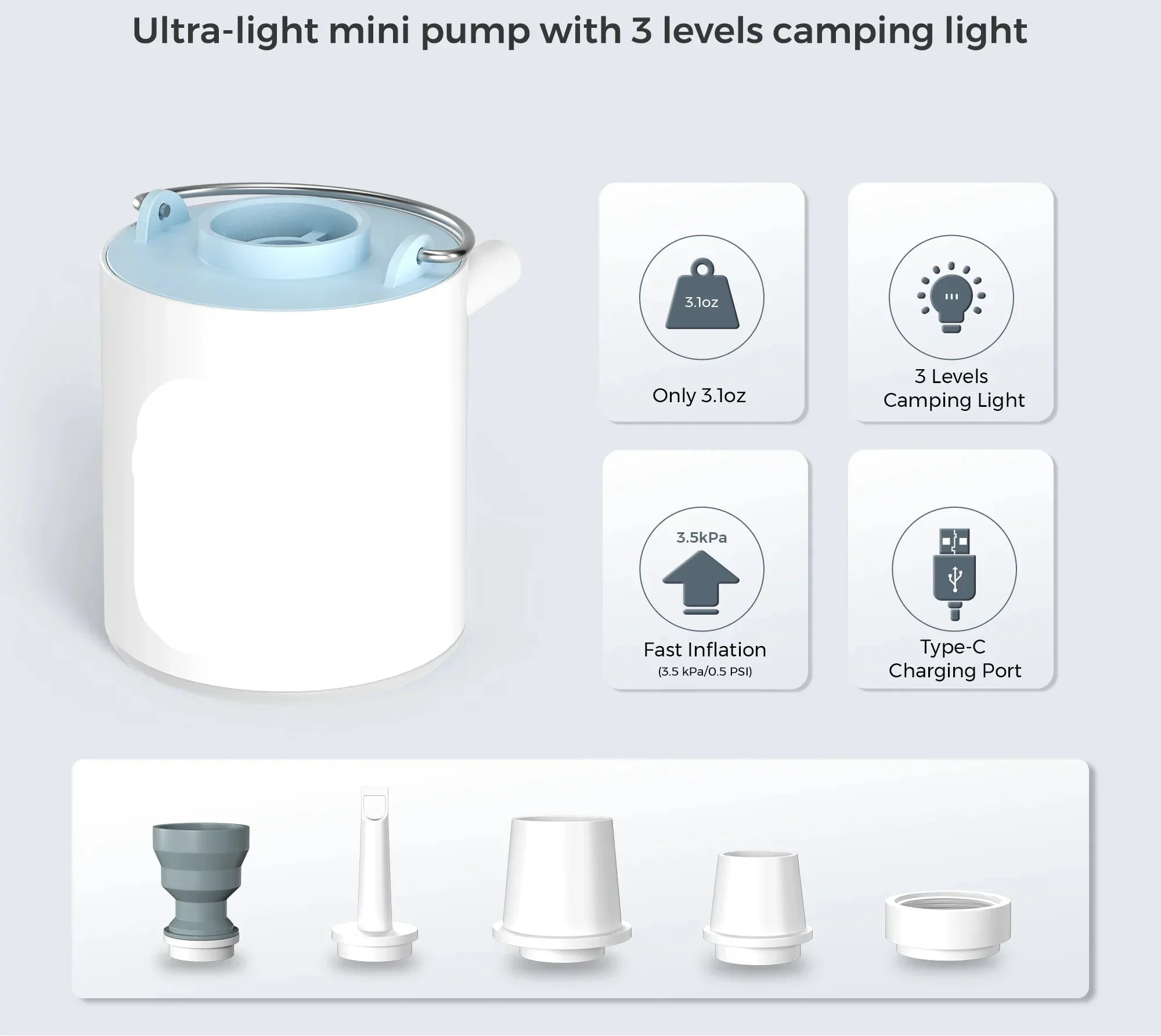 Portable Electric Air Pump | USB Rechargeable Mini Inflator
