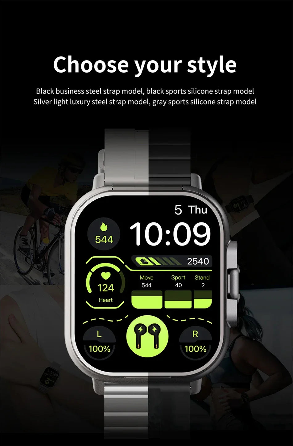 Smart Fitness Watch | 2-in-1 AMOLED With Wireless Earbuds