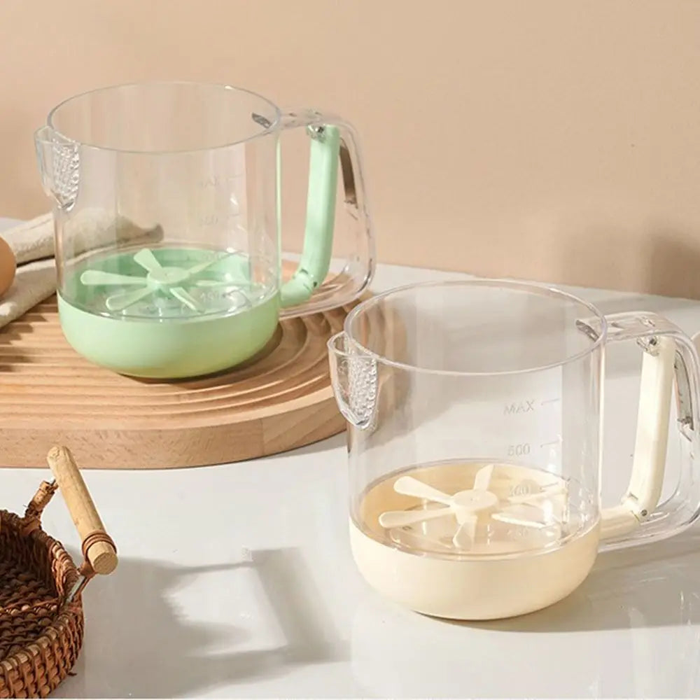 Kitchen Mixing Cup | Manual Stirring Beater With Spring Handle