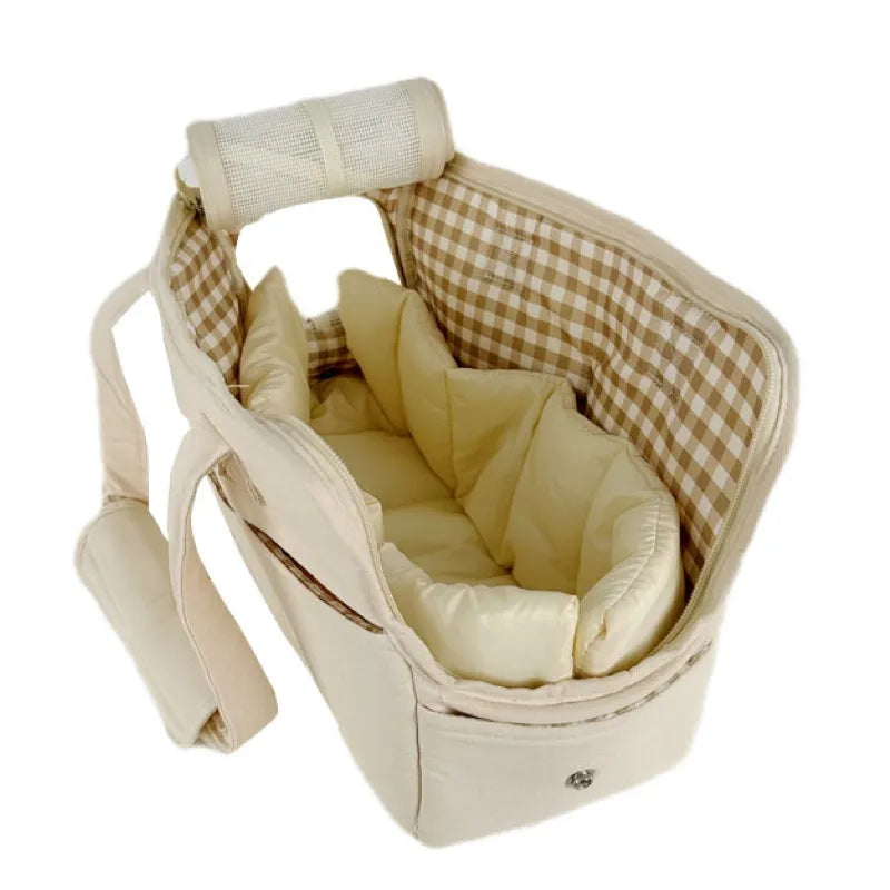 Premium Pet Carrier Tote | Quilted Cotton Travel Bag