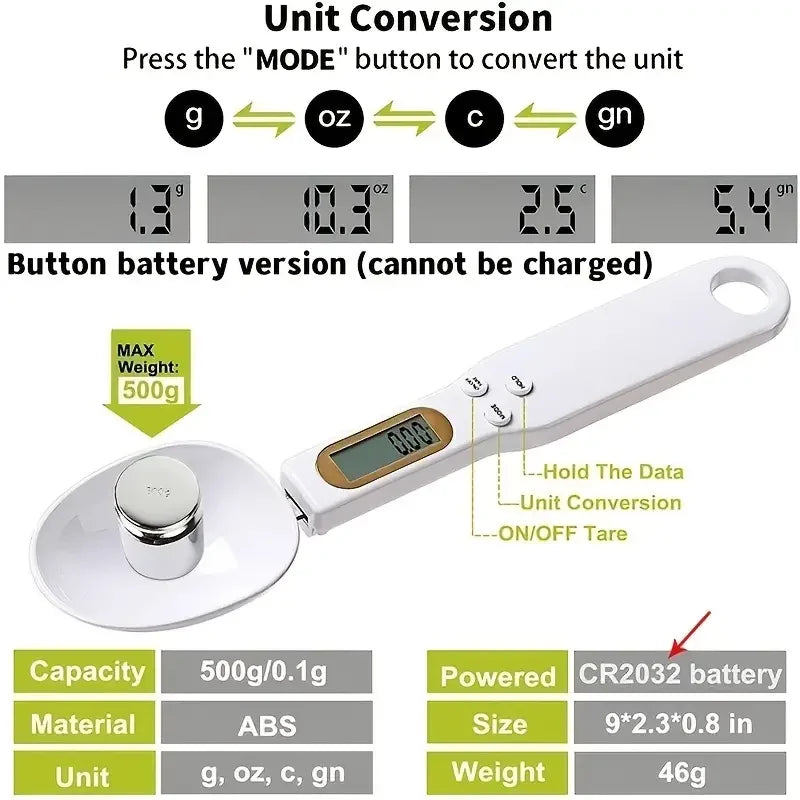 Digital Kitchen Scale Spoon | LCD Display Precision Measuring Tool