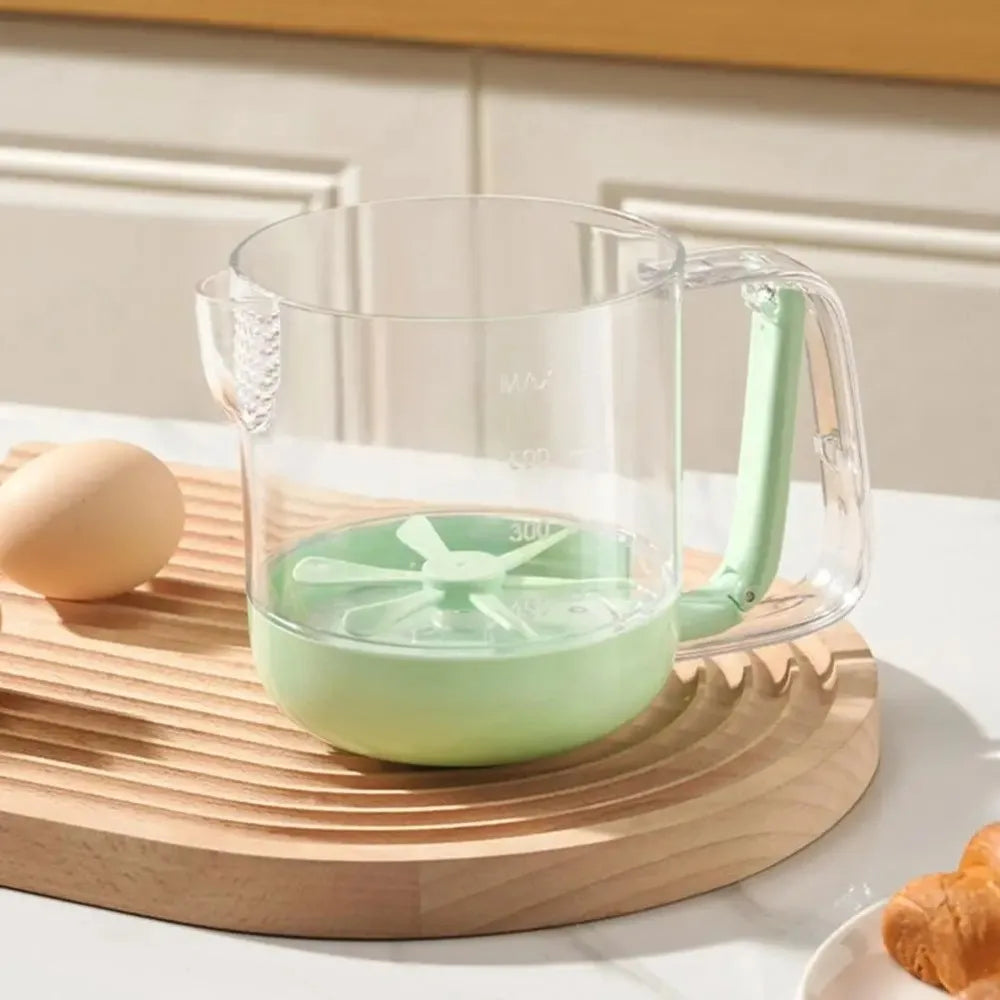 Kitchen Mixing Cup | Manual Stirring Beater With Spring Handle