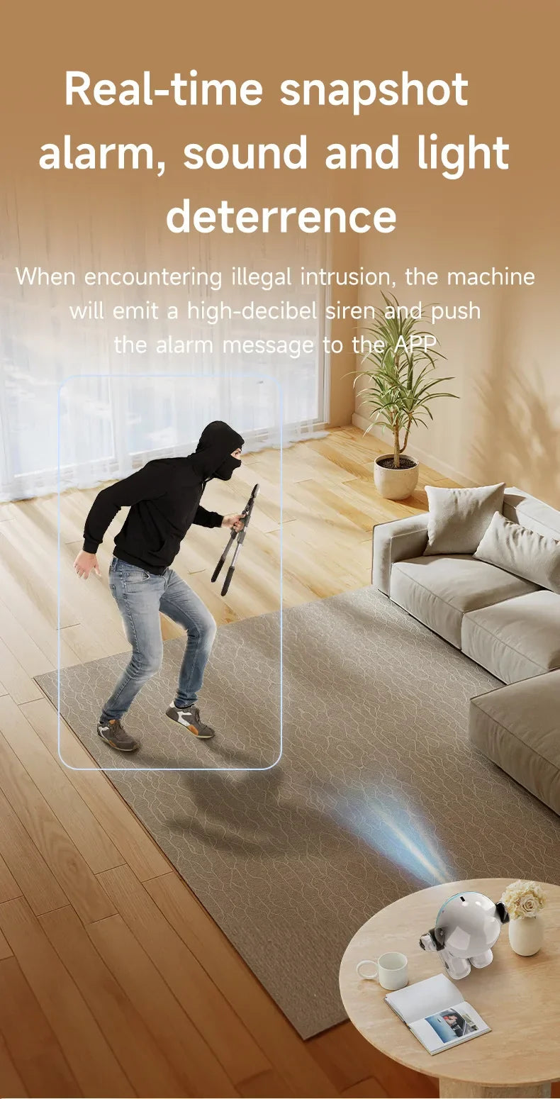 Smart Security Camera | 4K Ultra HD Robot Design