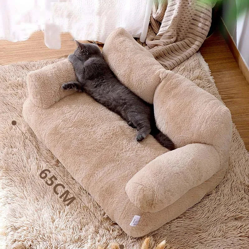 Plush Pet Sofa Bed | Cozy Winter Lounge for Cats