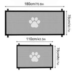 Retractable Pet Safety Gate | Mesh Barrier with Paw Print Design