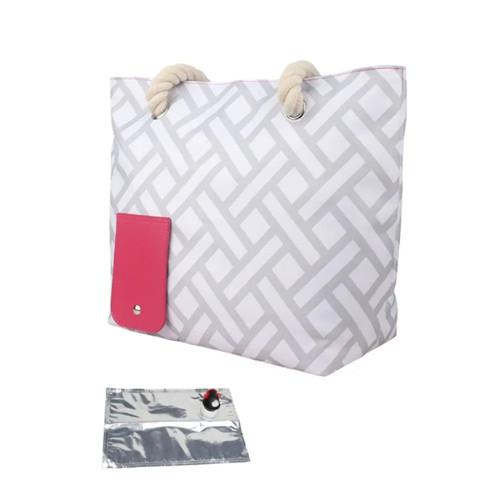 Insulated Wine Tote Bag | Nautical Stripe Dispenser Design