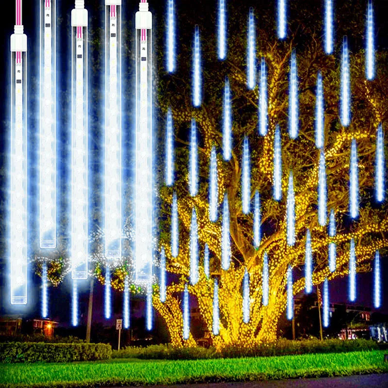 LED Meteor Shower Lights | Waterproof Cascading Outdoor Tubes