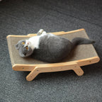 Modern Cat Lounge Bed | Natural Wood Frame with Sisal Mat