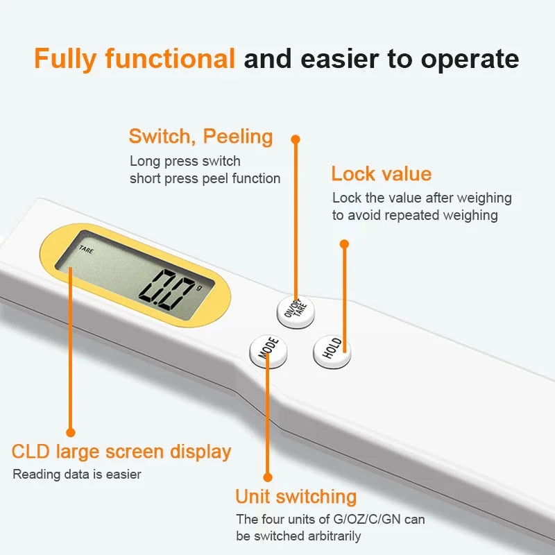 Digital Kitchen Scale Spoon | LCD Display Precision Measuring Tool