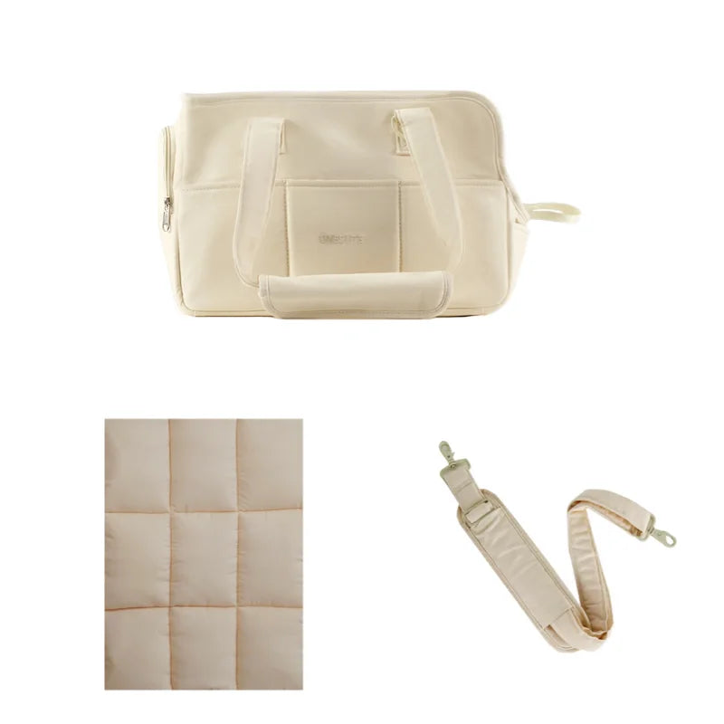 Premium Pet Carrier Tote | Quilted Cotton Travel Bag