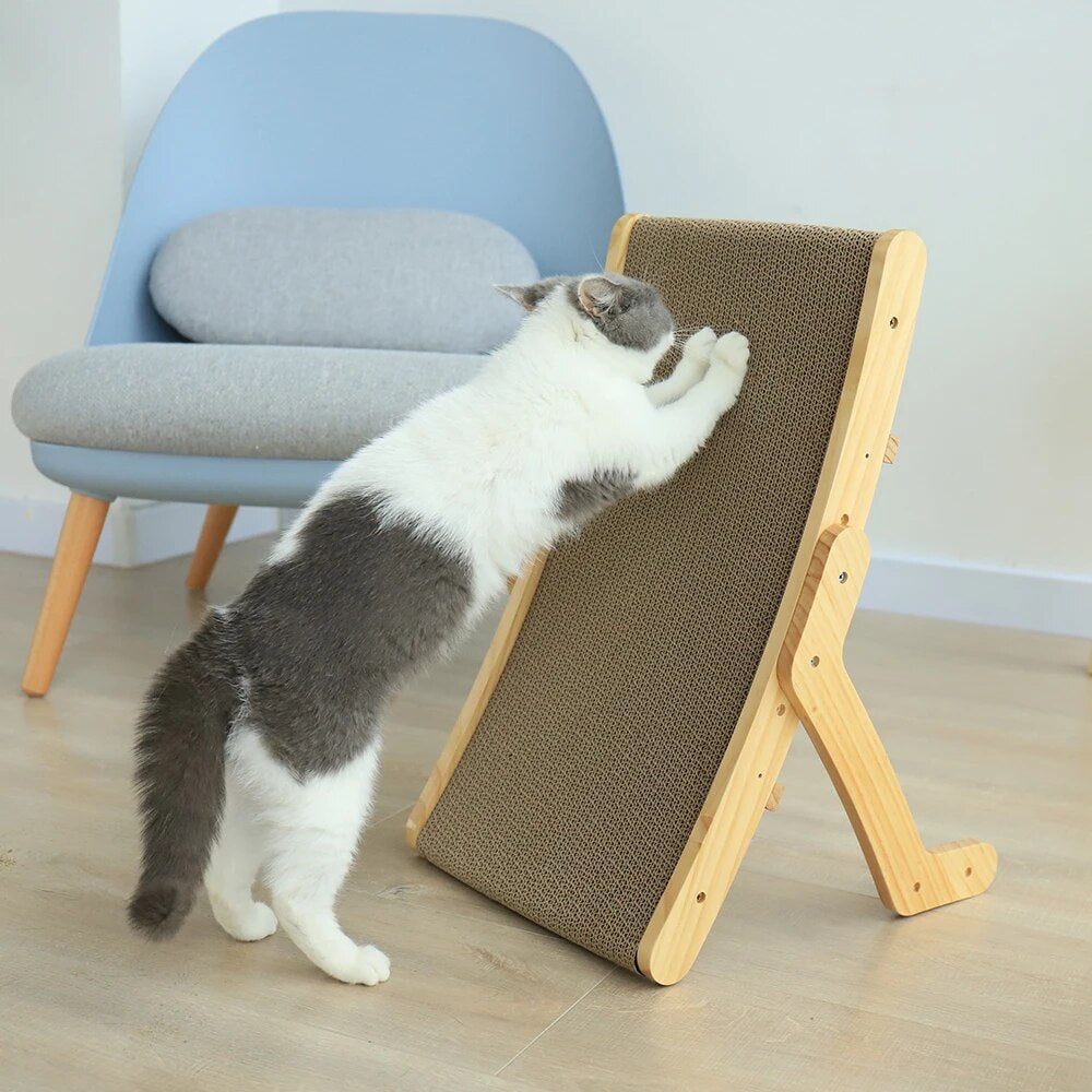 Modern Cat Lounge Bed | Natural Wood Frame with Sisal Mat