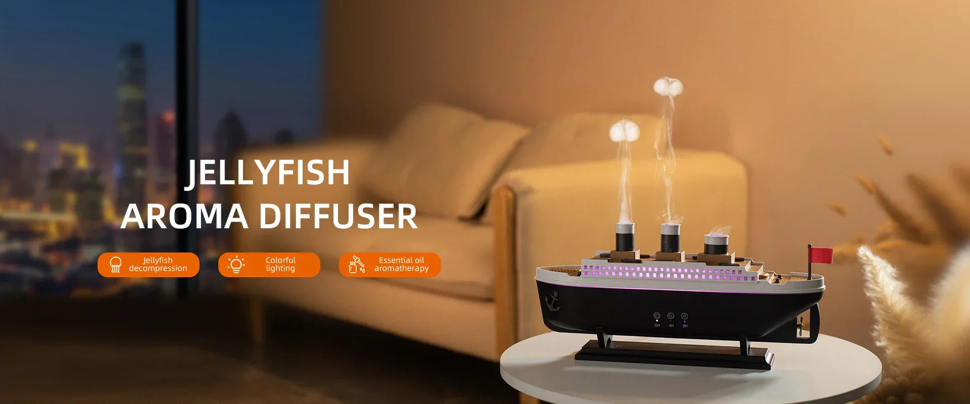 Smart Essential Oil Diffuser | Jellyfish Design With Remote Control
