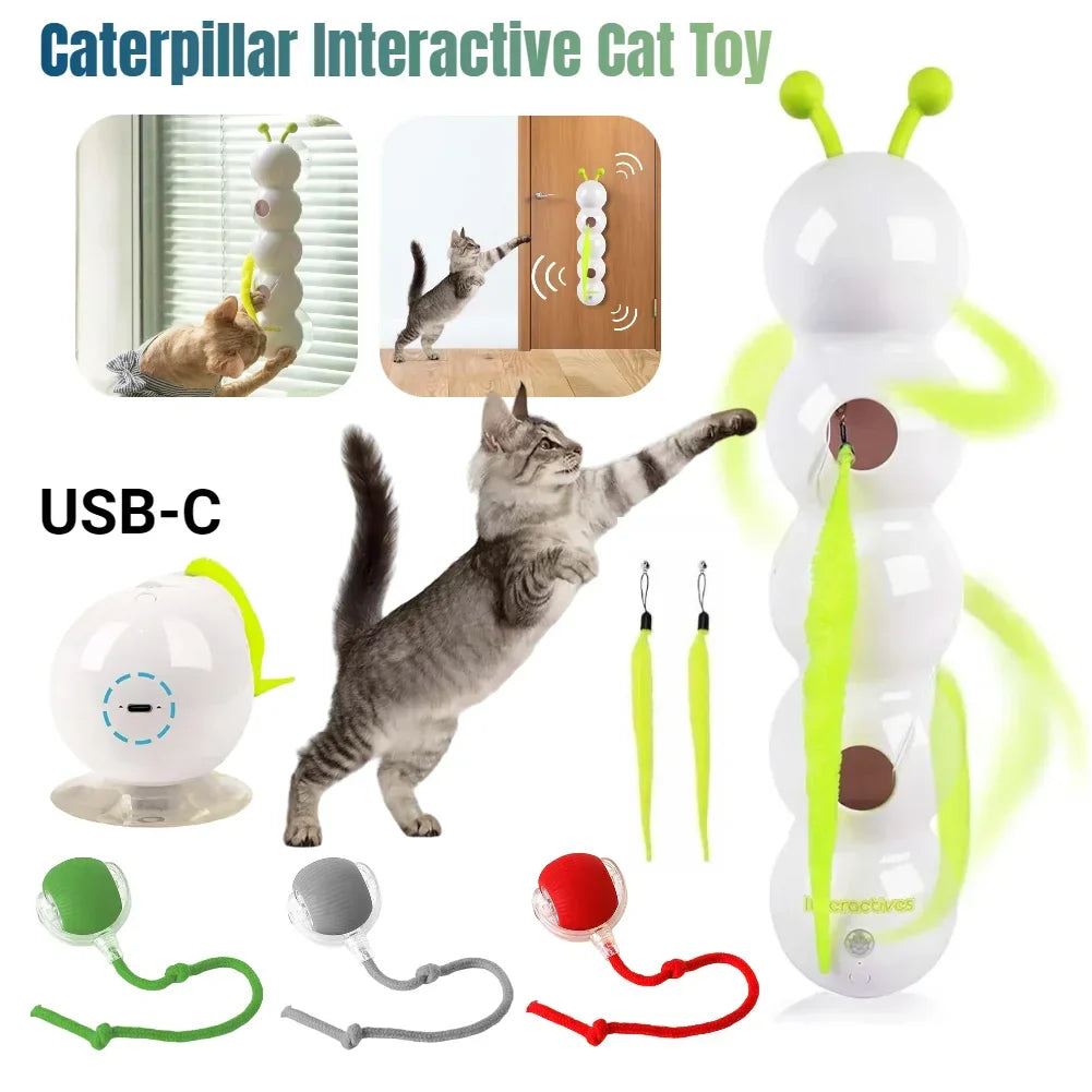 Interactive Cat Toy | Rechargeable Motion-Activated Caterpillar