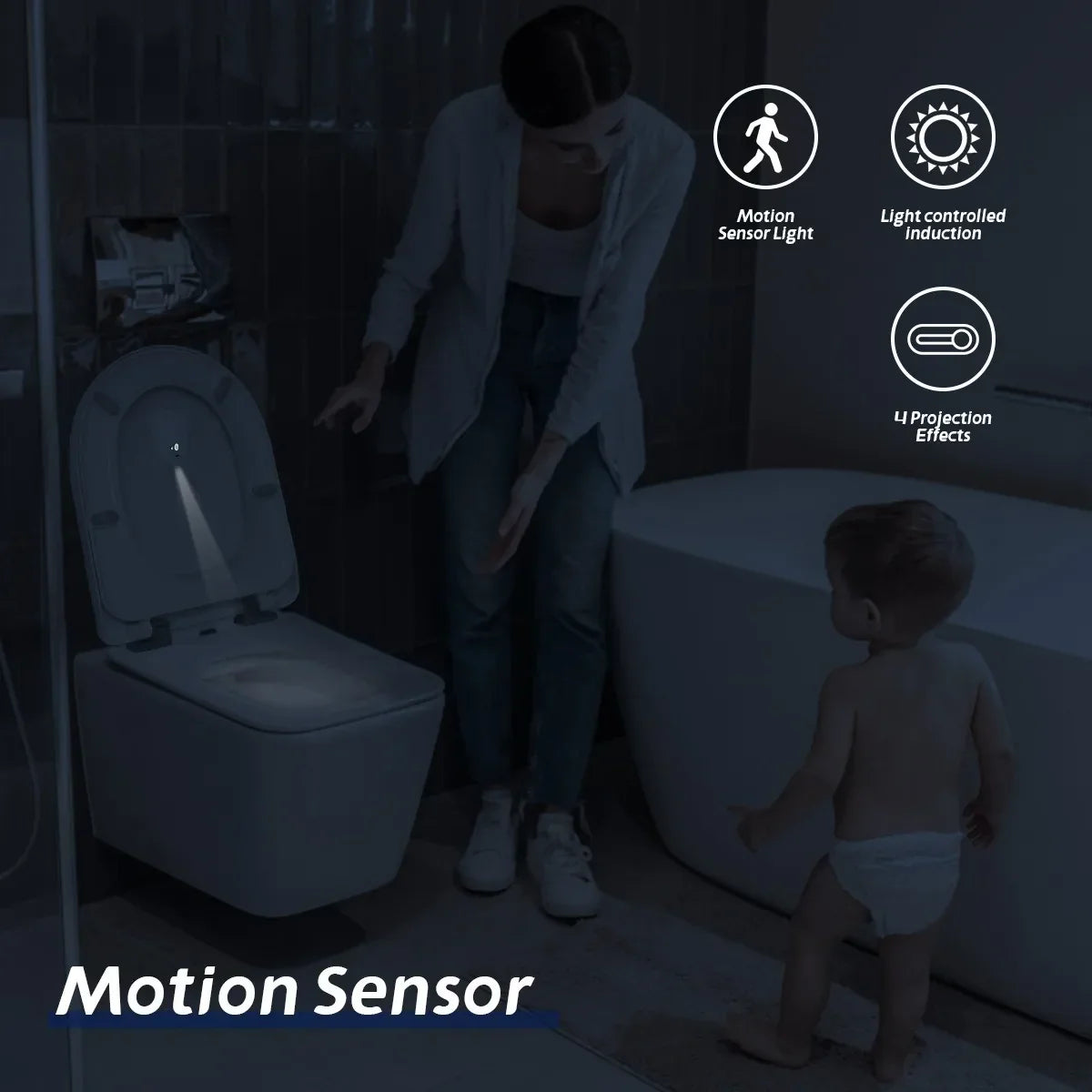 Motion Sensor Toilet Light | LED Bowl Projector With Night Guide