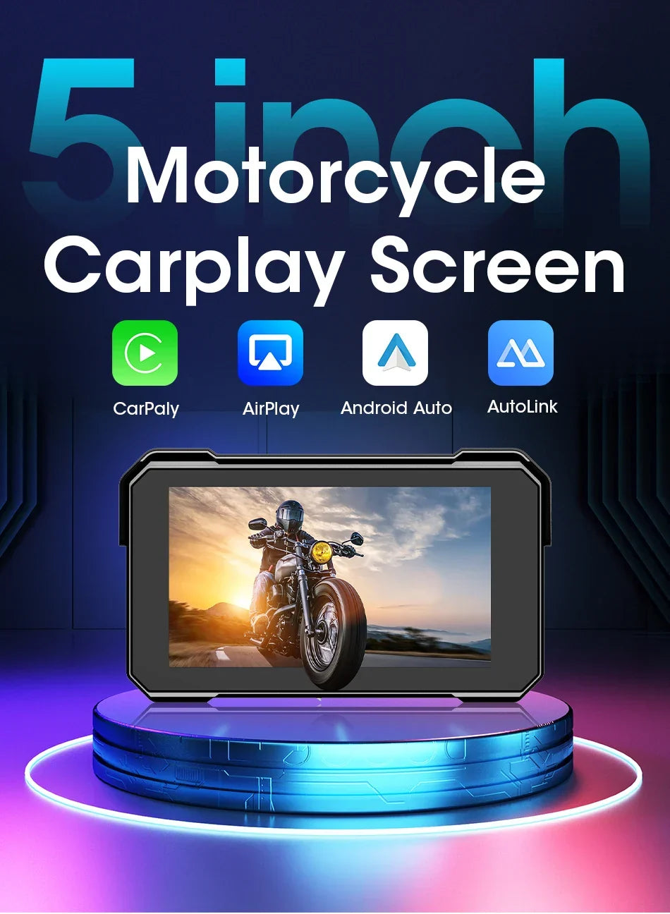 Smart Motorcycle Display | IPX7 Waterproof CarPlay Android Auto