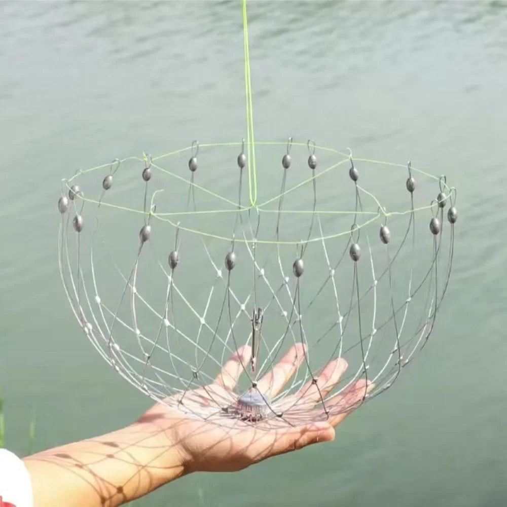 Collapsible Fishing Trap Net | Stainless Steel Mesh Design